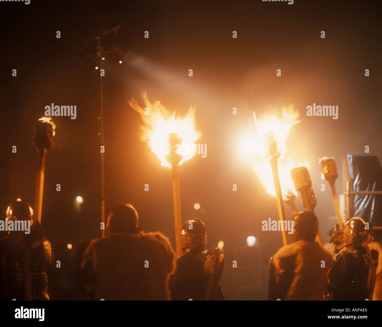 Torchlight Prozession Hogmanay Feiern Calton Hill Edinburgh Schottland Stockfoto