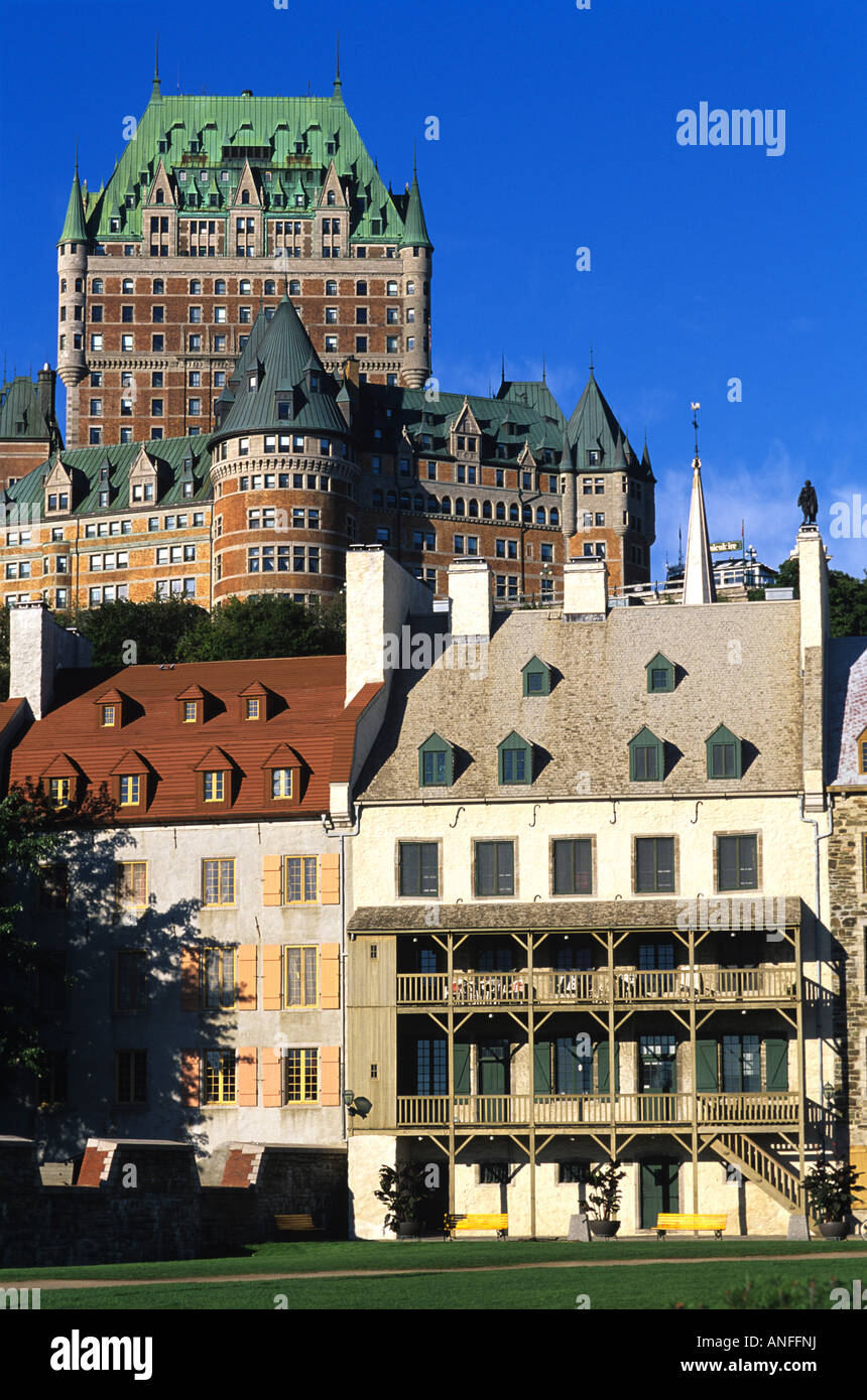Chateau Frontenac, historischen Unterstadt, Quebec City, Kanada Stockfoto