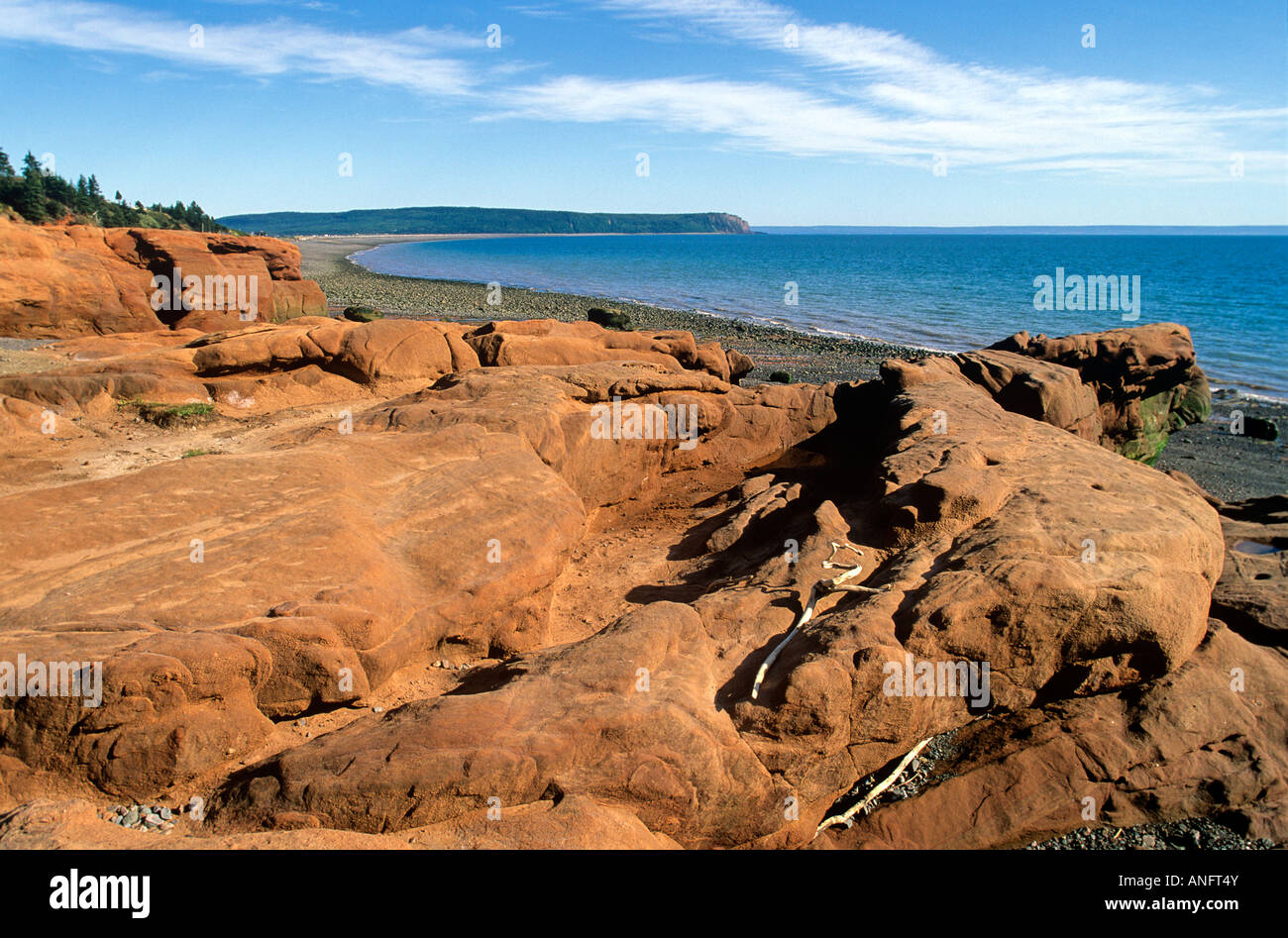 Bay Of Fundy geologische Formation in der Nähe von West Fürsprecher, Nova Scotia, Kanada. Stockfoto