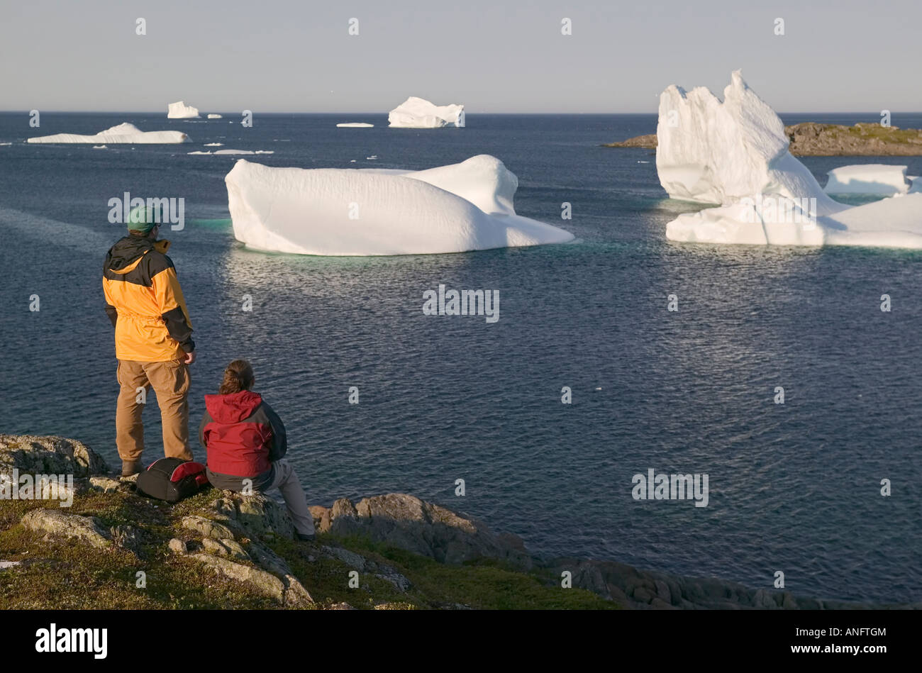 Kanada, Neufundland, Northern Peninsula, Viking Trail, St. Julien Bay, Wandern, Französisch Ufer, Iceberg Stockfoto