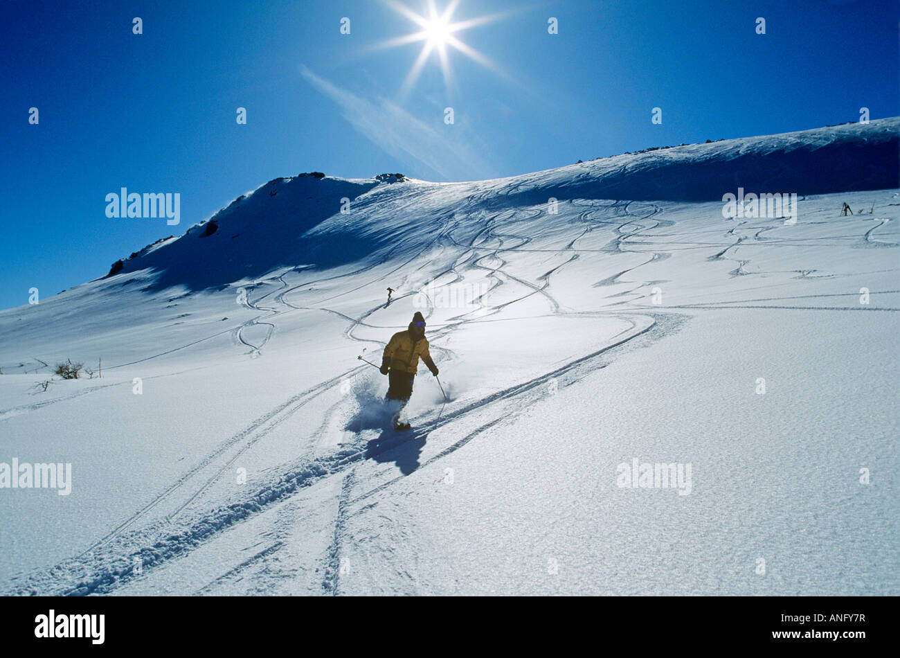 Österreichischer Skirennläufer herab Blow Me Down Berg, Neufundland, Kanada. Stockfoto