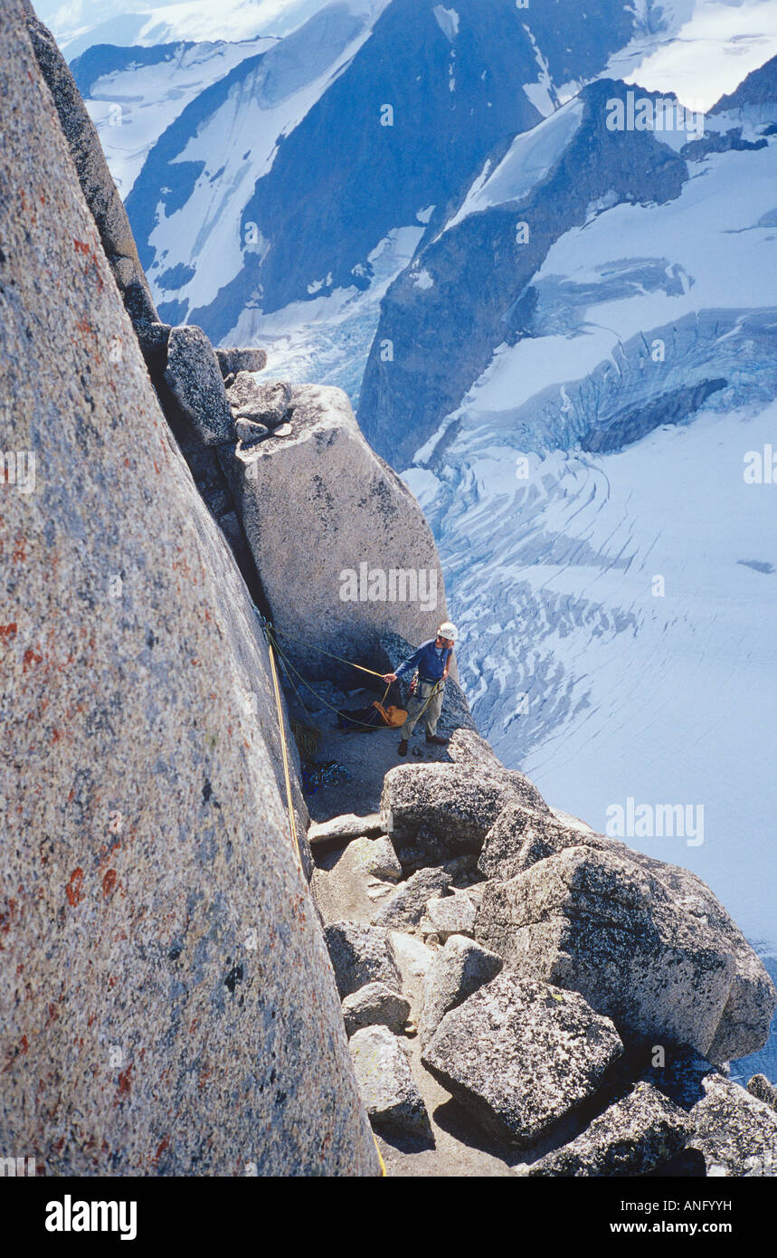 Könige der Wellen Felsvorsprung, Bugaboos, Britisch-Kolumbien, Kanada. Stockfoto