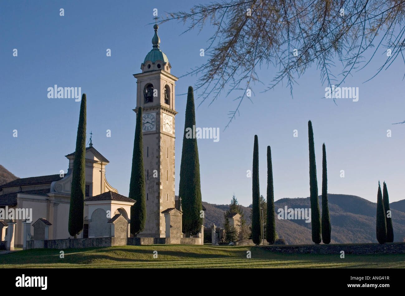 Sant Abbondio Kirche Gentilino Kanton Tessin-Schweiz Stockfoto