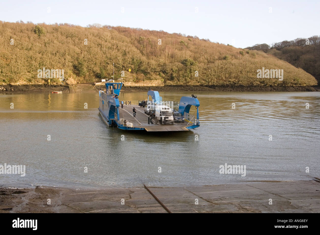 Der König Harry Auto Fähre Cornwall England. Stockfoto