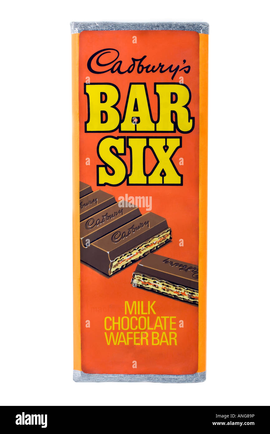 Bar-Schokoriegel sechs Wafer produziert von Cadbury in Großbritannien in den 1960er Jahren Stockfoto