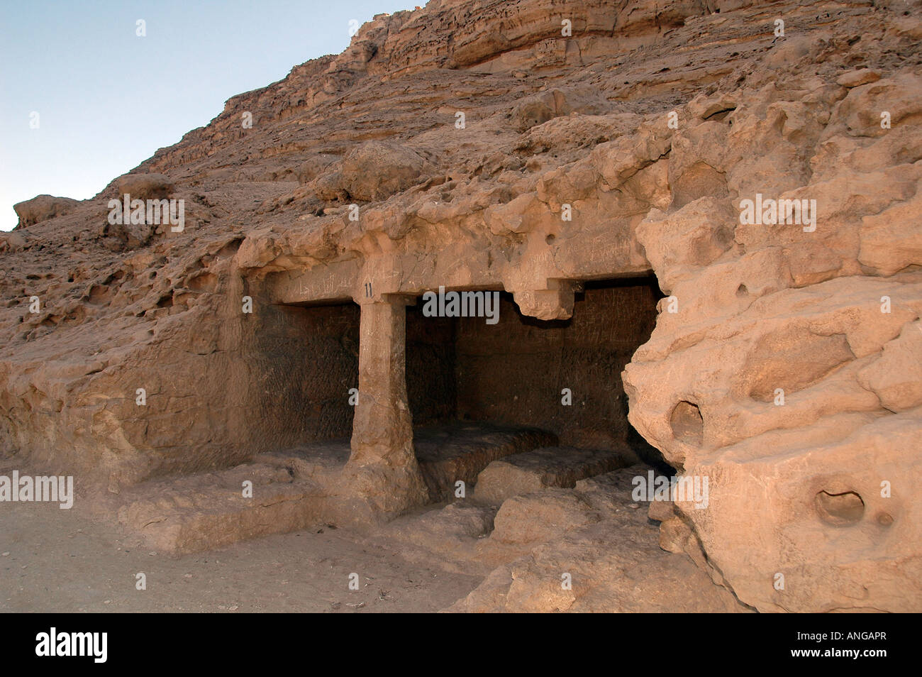 Eingang Saqet III Gräber in Beni Hassan oder Bani Hasan alten ägyptischen Friedhof Seite 21. - 17. Jahrhundert v. Chr. in der Nähe der Stadt Minya Ägypten Stockfoto