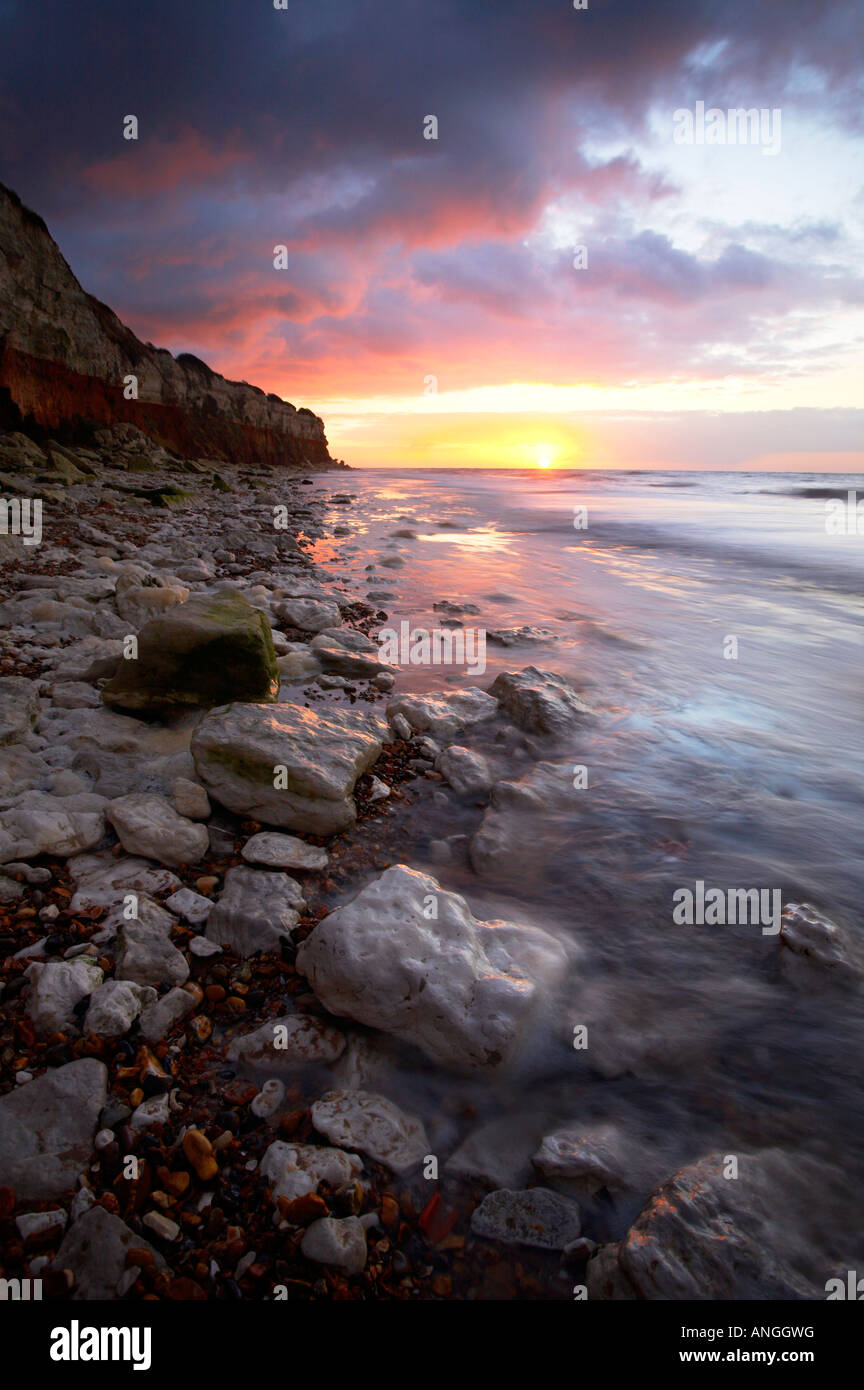 Alten Hunstanton fotografiert bei Sonnenuntergang auf der nördlichen Küste von Norfolk, UK. Stockfoto