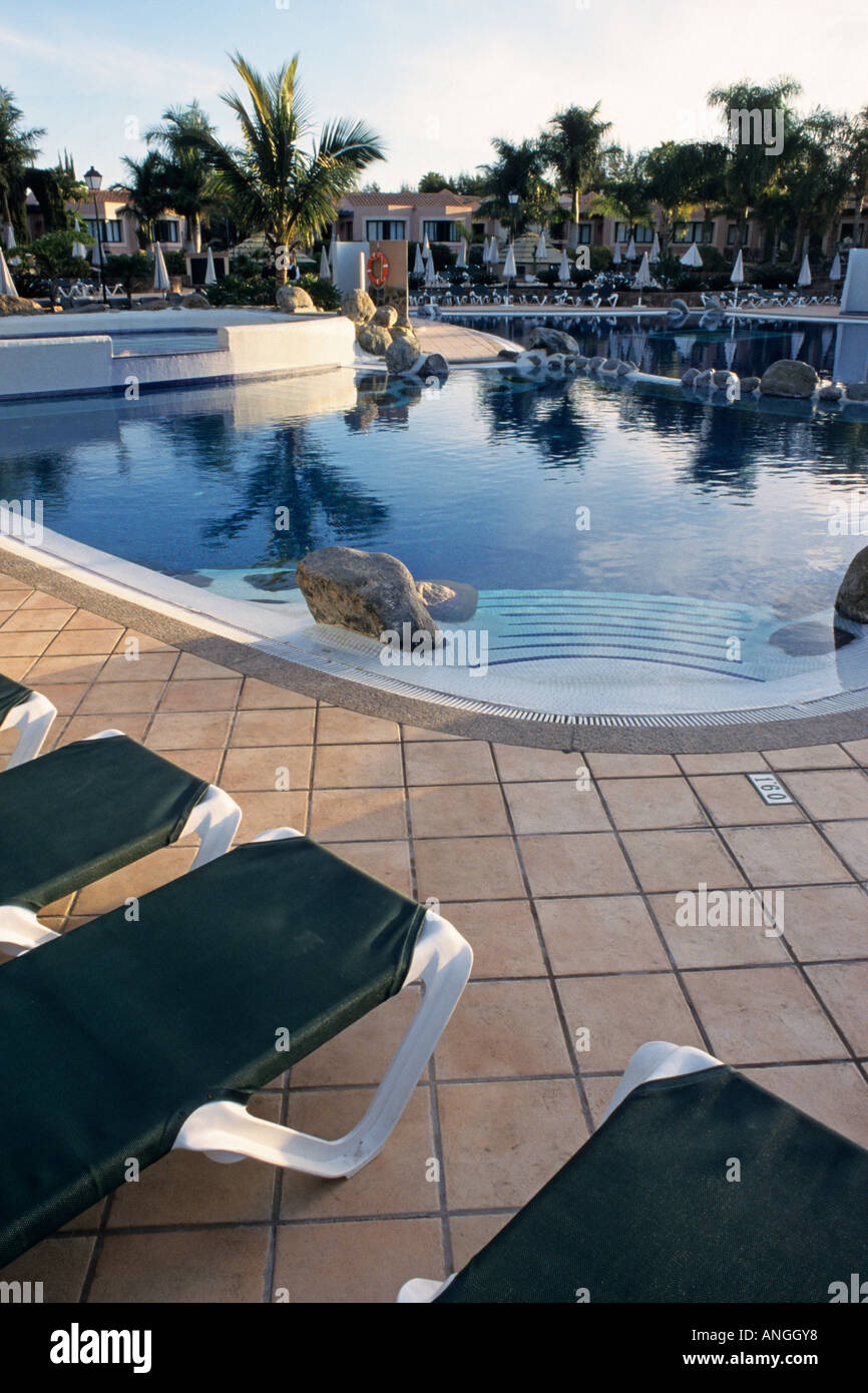 Ferienanlage mit Schwimmbad, Maspalomas, Gran Canaria, Spanien Stockfoto