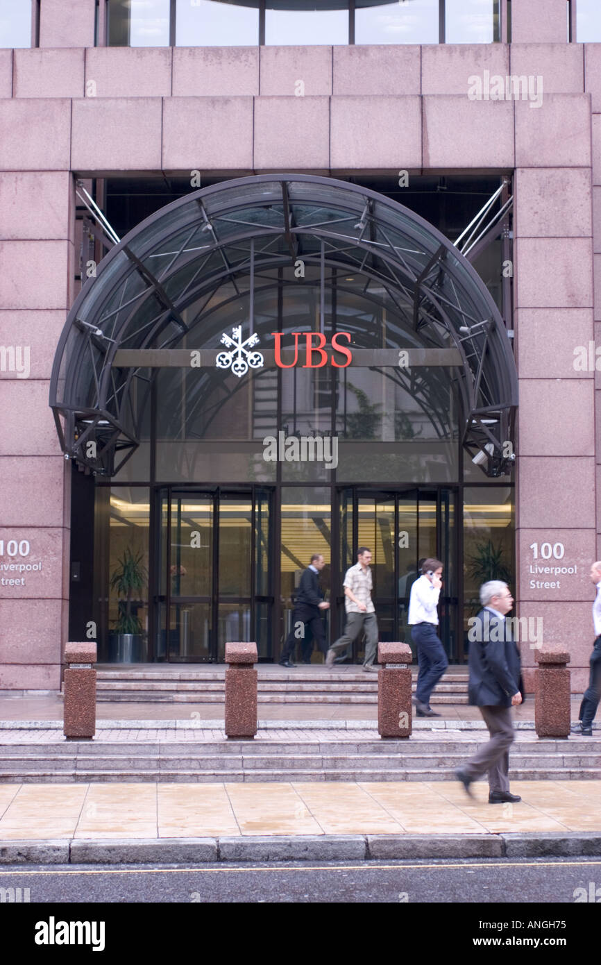 UBS Bank zentrale Broadgate Gegend um Liverpool Street von London Stockfoto