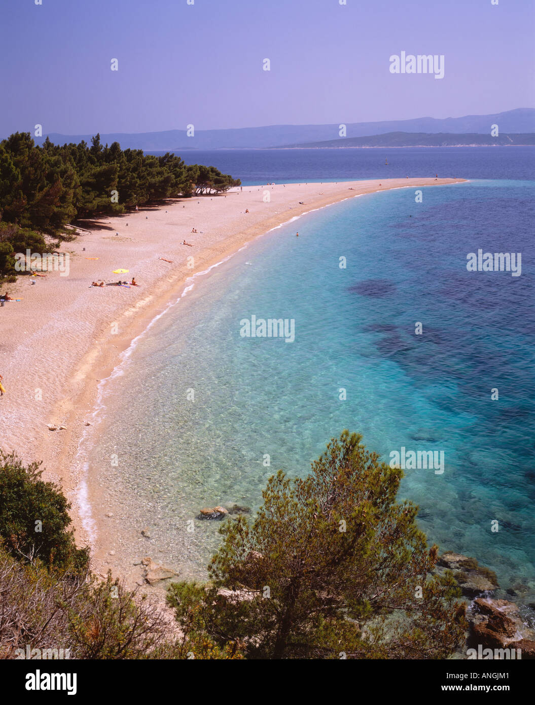 Zlatni Rat Strand in der Nähe von Bol auf der Insel Brac, Kroatien Stockfoto
