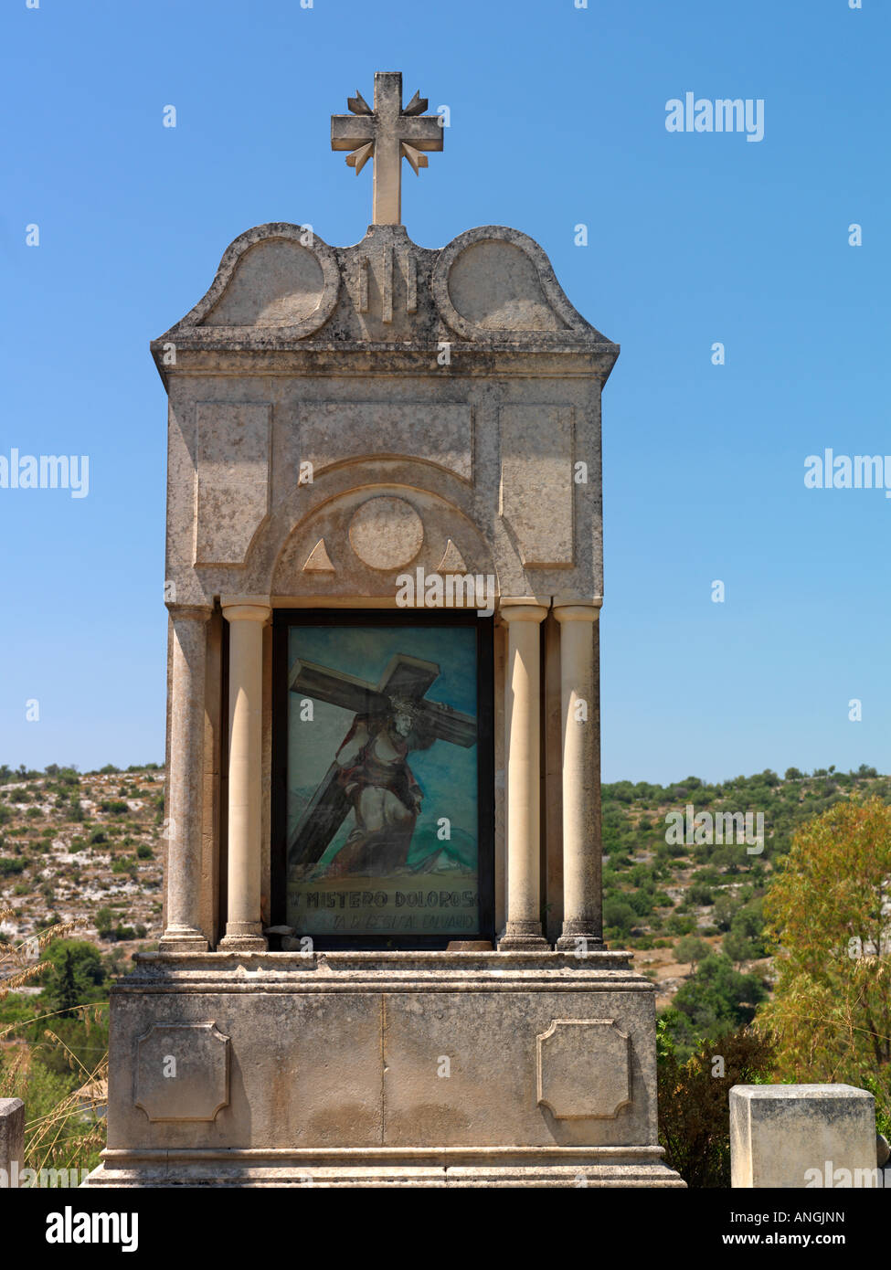 Santuario di Santa Maria della Scala Station des Cross-Sizilien-Italien Stockfoto