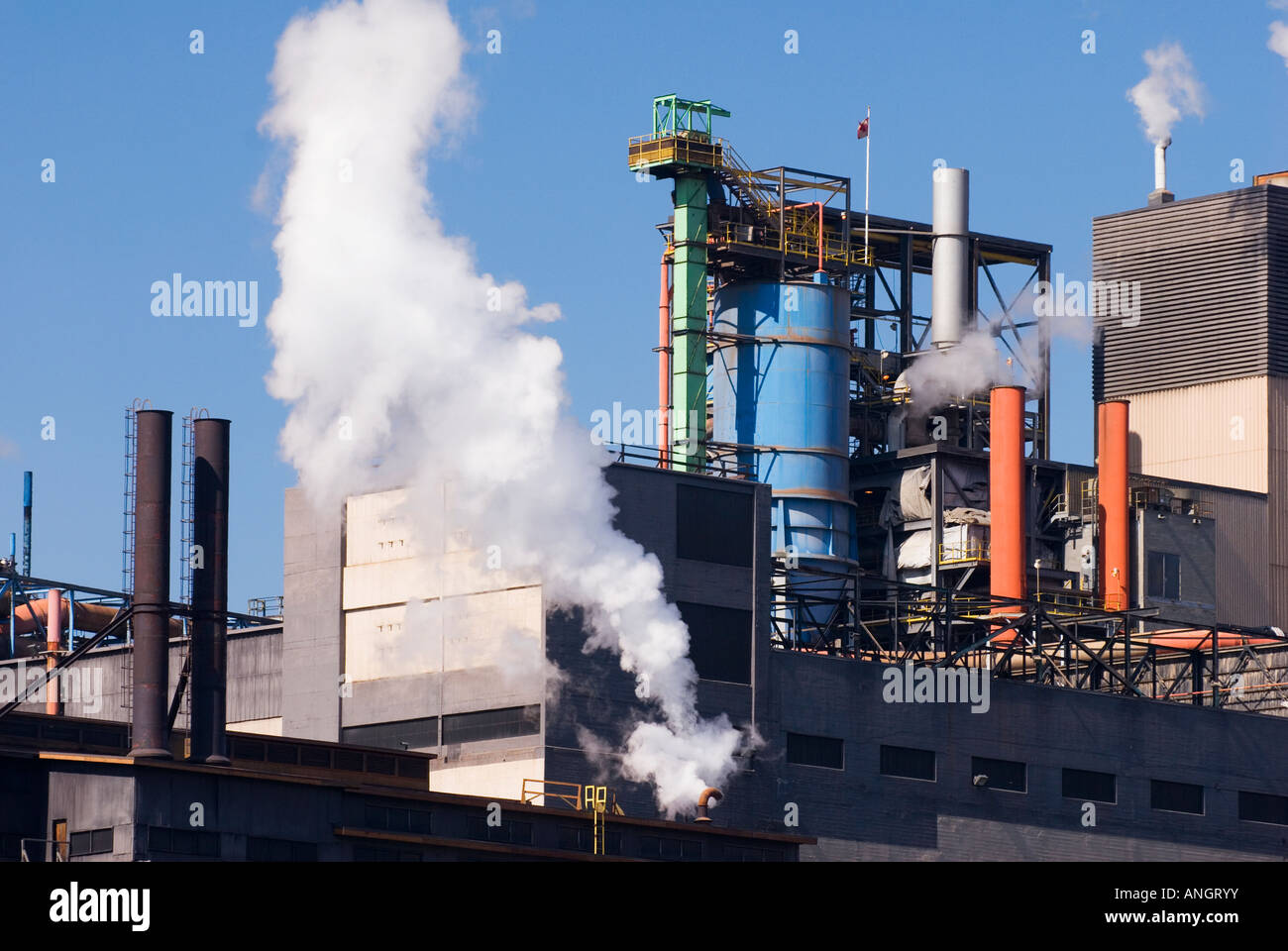 Teck Cominco Zink und Blei Schmelze in Trail, British Columbia, Kanada. Stockfoto