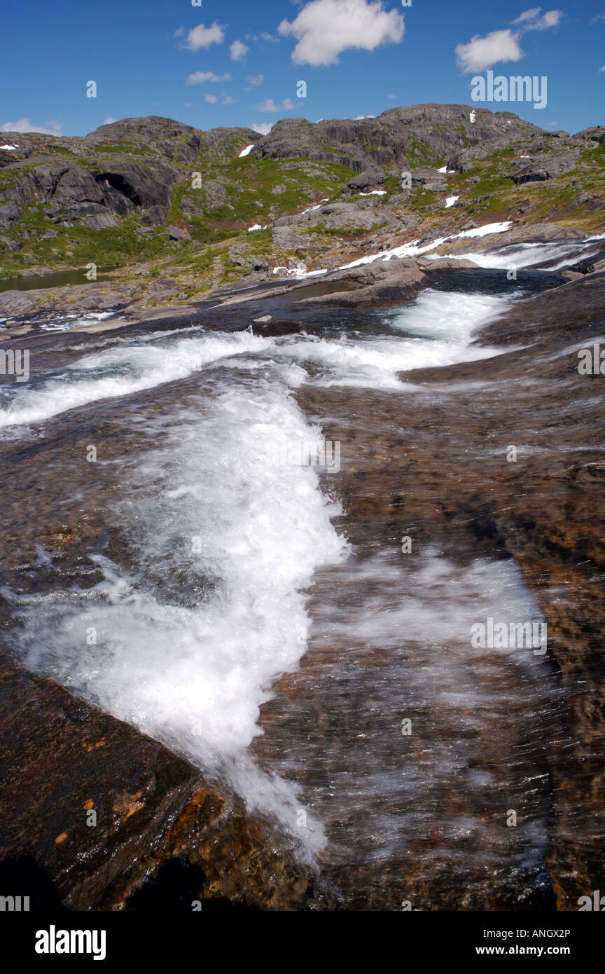 Wasserfall in den mehligen Bergen im südlichen Labrador, Neufundland & Labrador, Kanada. Stockfoto