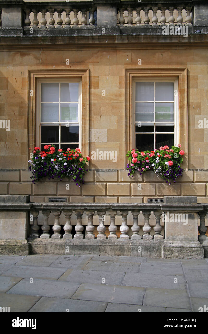 Balkonkästen römischen Bäder Bad N E Somerset UK Stockfoto