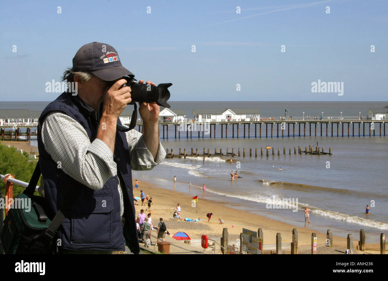 Fotograf in Southwold Stockfoto