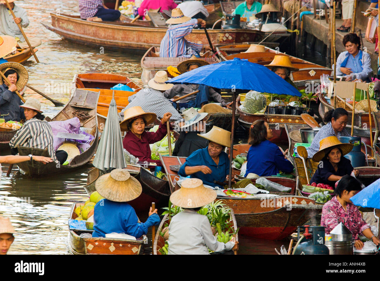 Schwimmende Markt Damnoen Saduak, Thailand Stockfoto