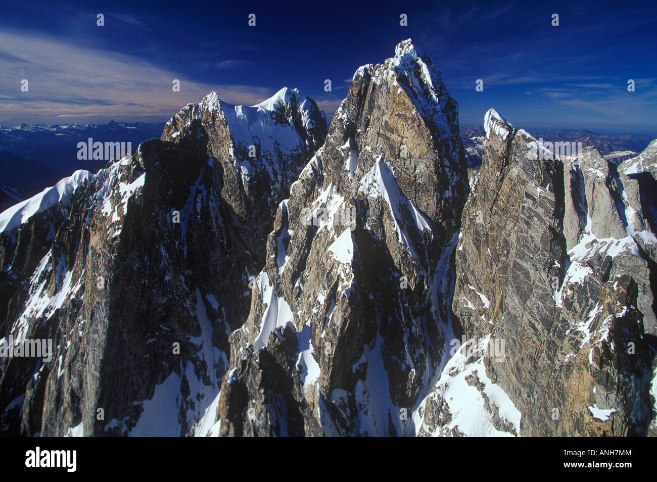 Antenne des Mount Waddington, British Columbia, Kanada. Stockfoto