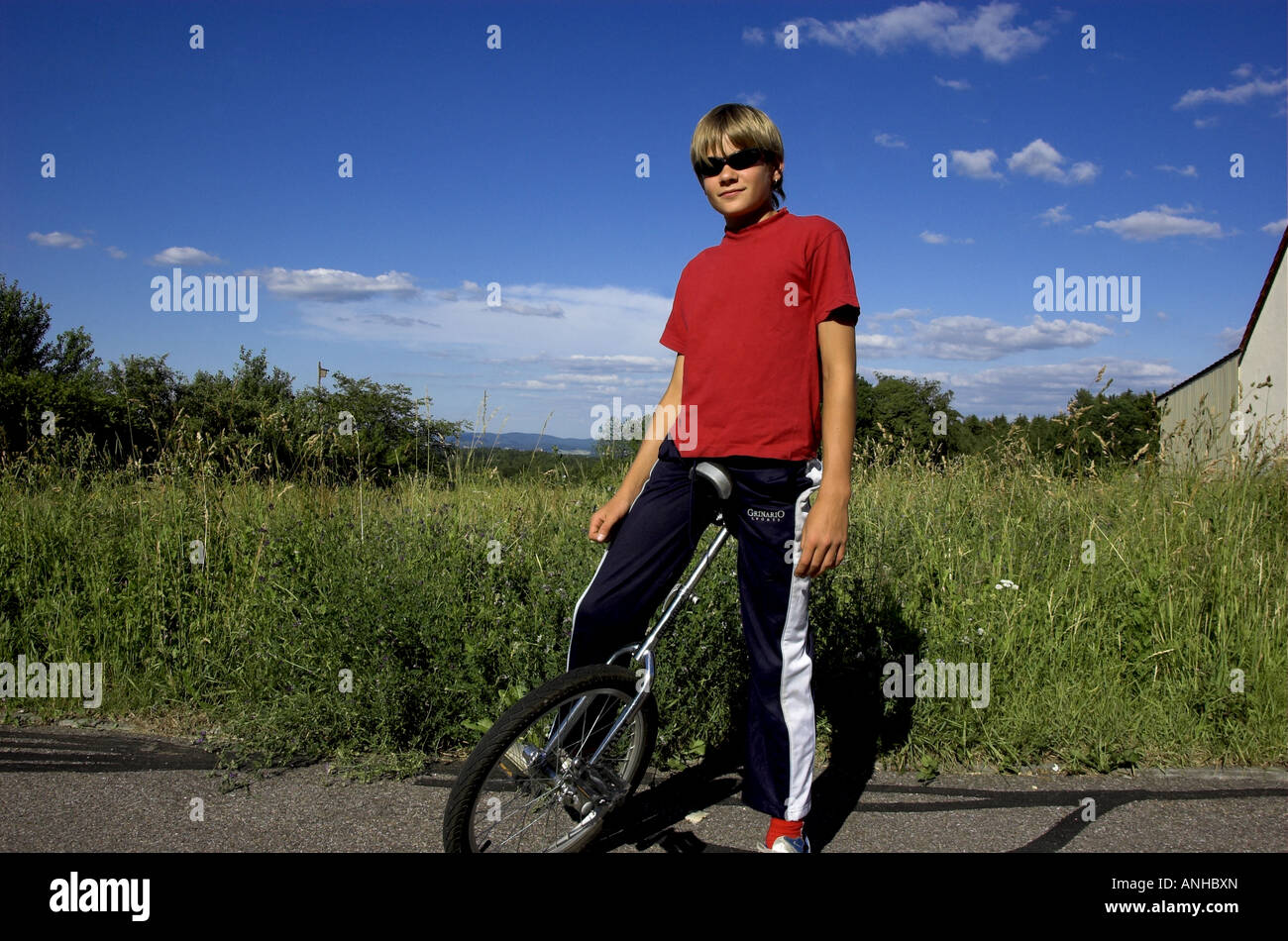 fröhlicher Junge, Bayern, Deutsch, europäisch, Stockfoto