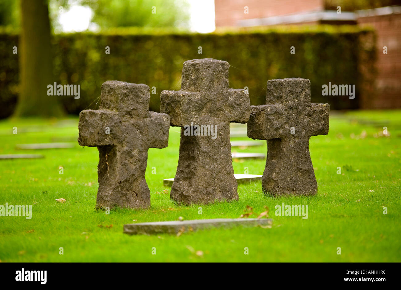 Langemark deutscher militärischer Friedhof von WW1 Soldaten in der Nähe von Ypern in Belgien Stockfoto
