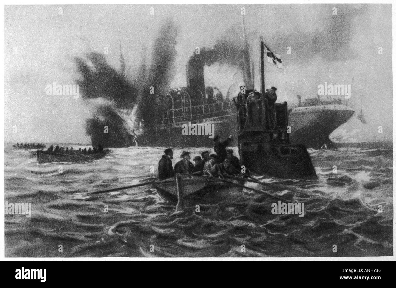 Untergang der Brit Dampfer Stockfoto
