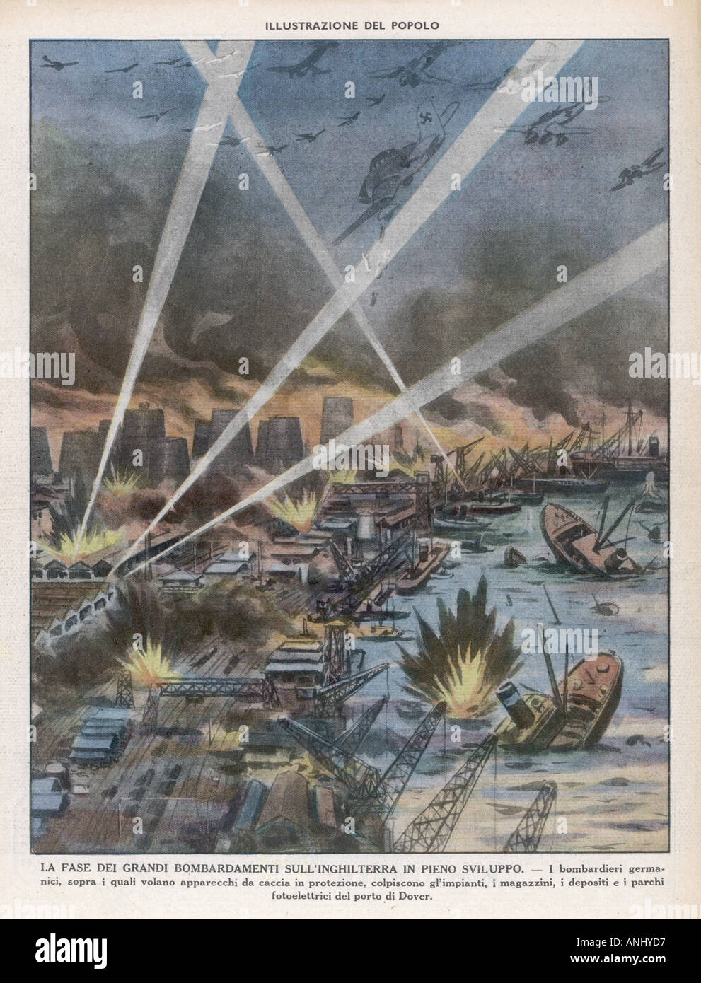 Dover bombardiert 1940 Stockfoto