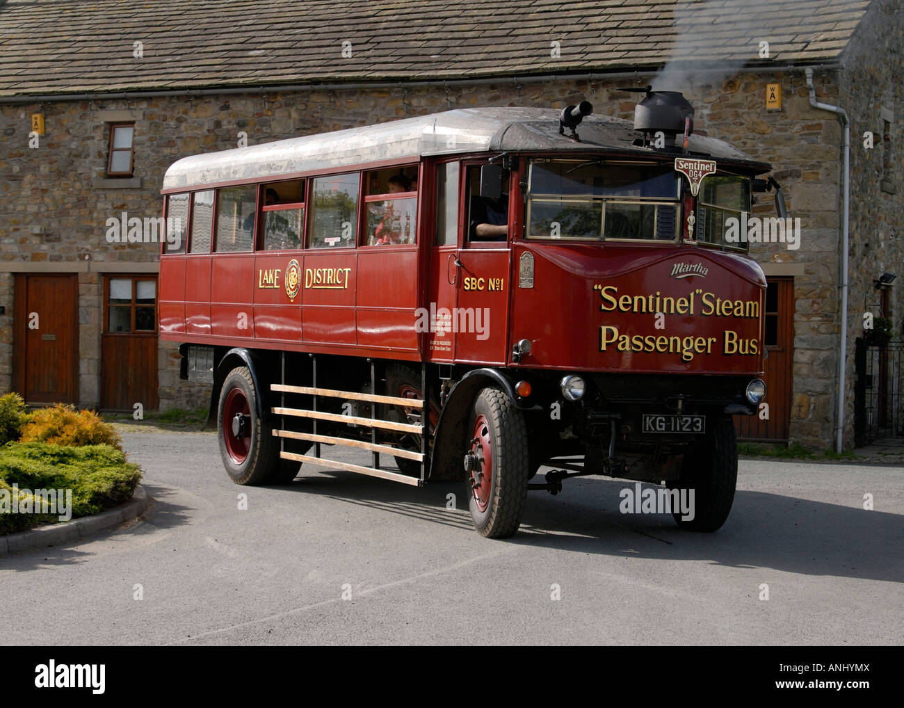 Sentinel-Dampf-Passagier-Bus, Lancashire, England Stockfoto
