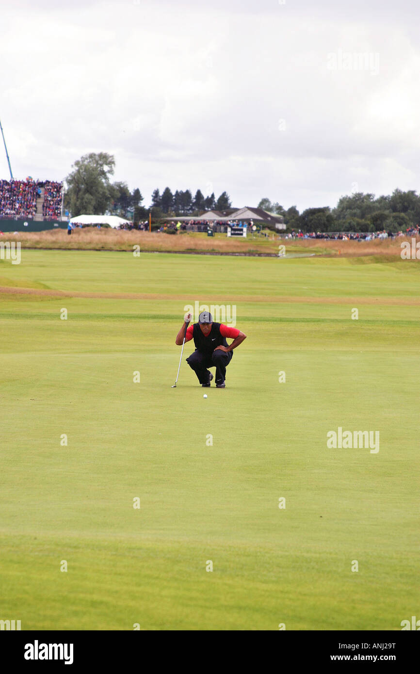 Tiger Woods, 2007 Open Championship, Carnoustie Schottland Stockfoto