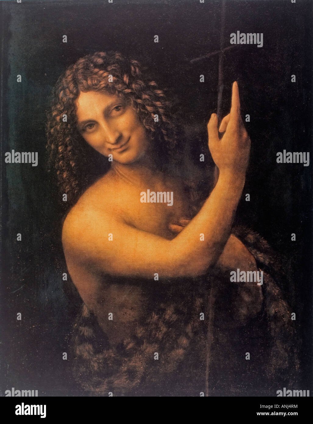 St. Johannes der Täufer von Leonardo da Vinci Stockfoto