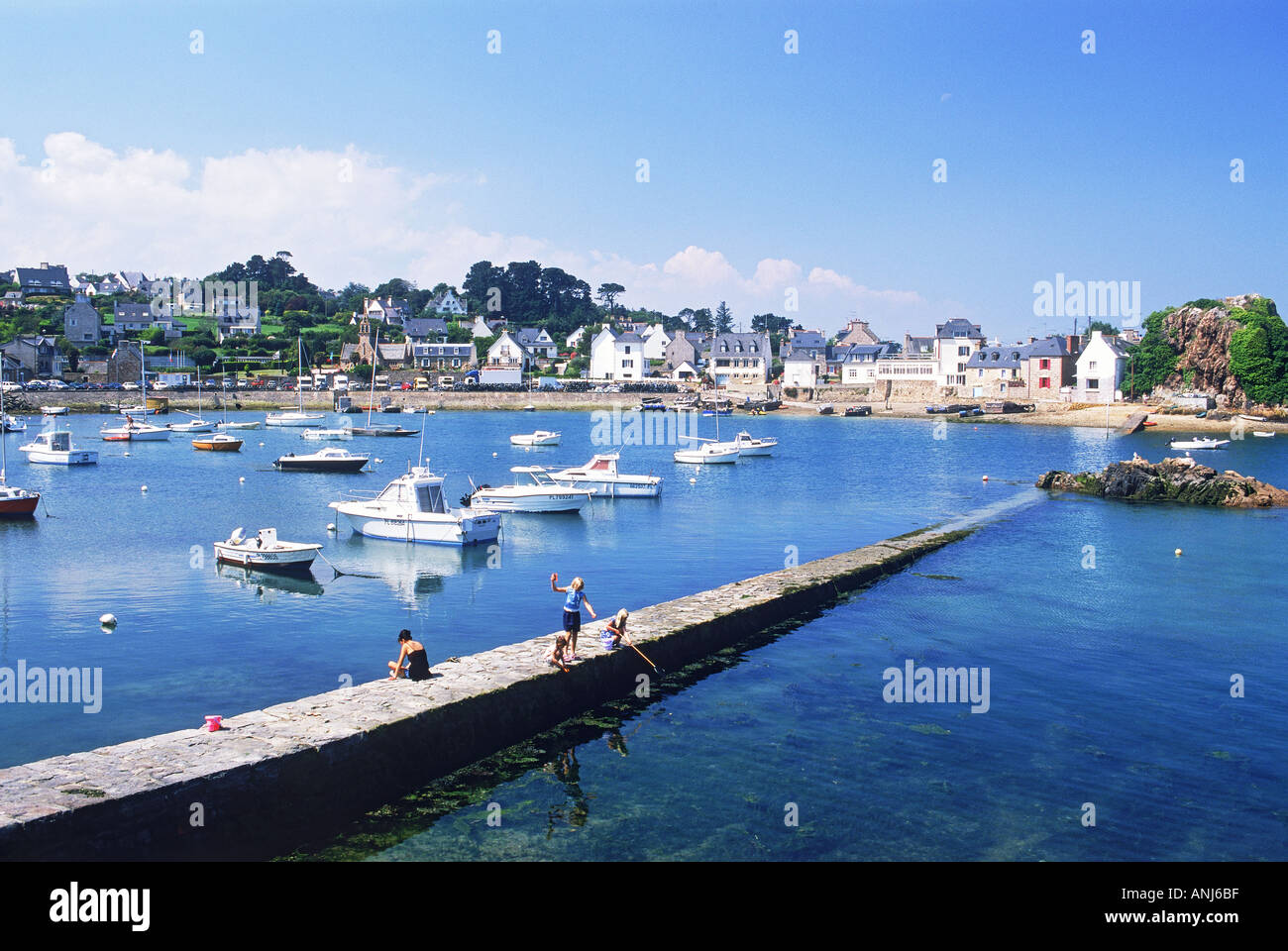 Loguivy De La Mer Hafen in Brittany France Stockfoto