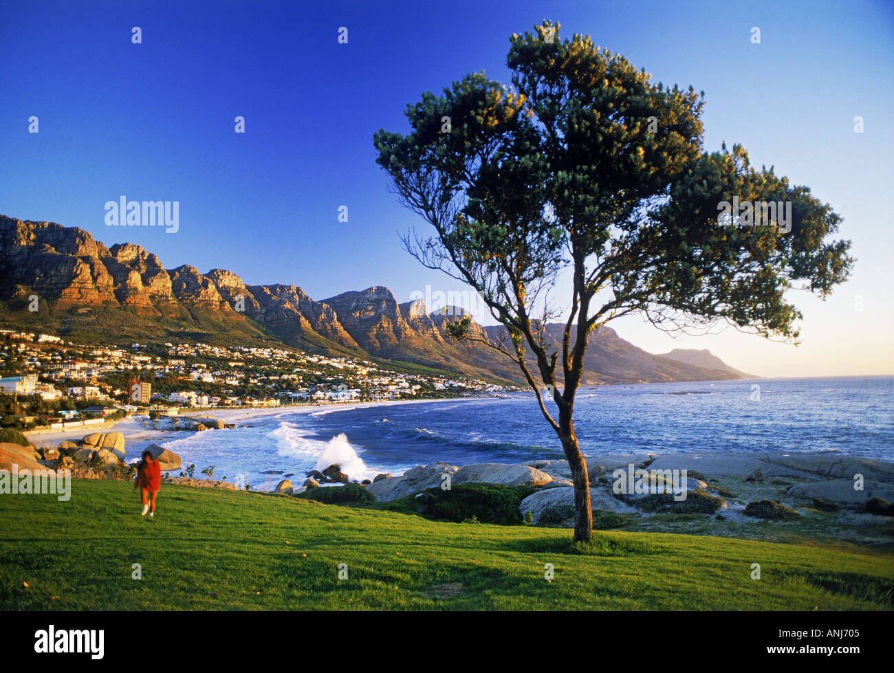 Klippen des Tafelbergs von Camps Bay in Kapstadt Südafrika Stockfoto