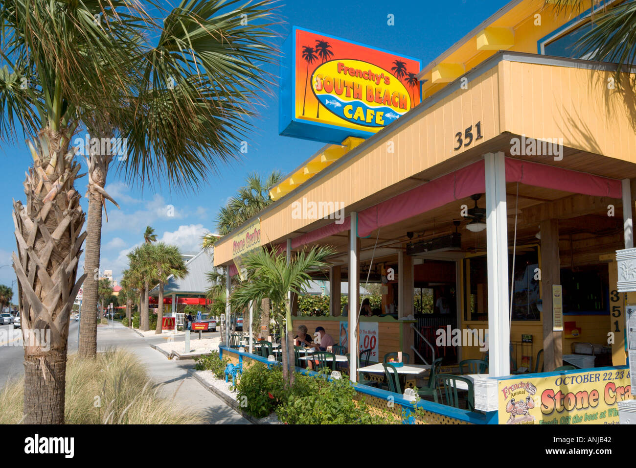 Beachfront Restaurant, Clearwater Beach, Golfküste, Florida, USA Stockfoto