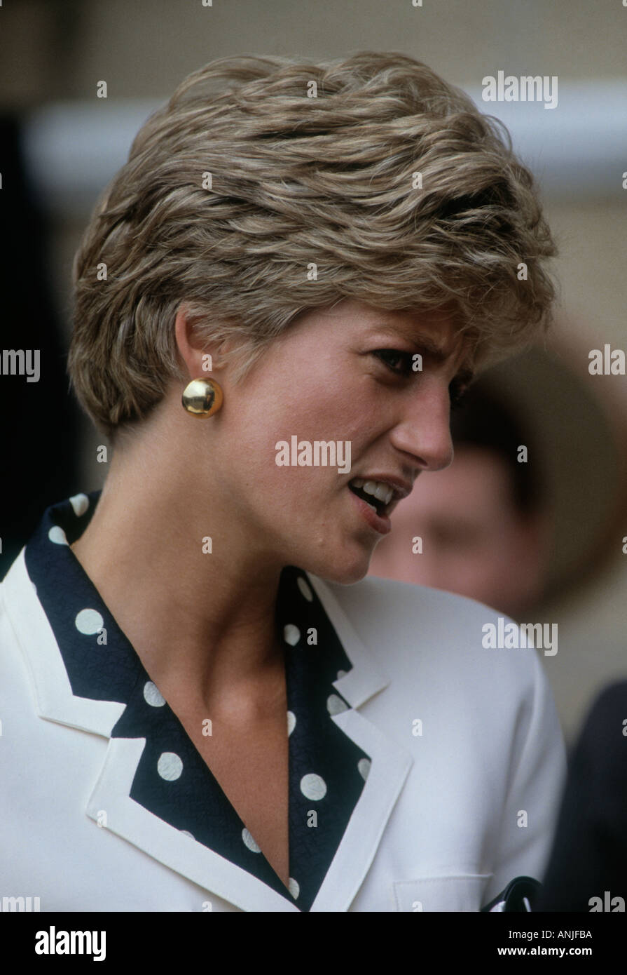 Ihre Königliche Hoheit Prinzessin Diana trifft die Öffentlichkeit in Northampton UK Stockfoto