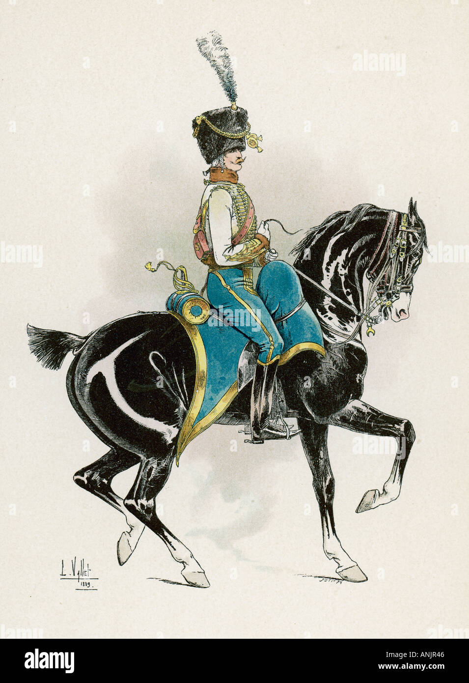 Napoleonischen französischen Husaren Stockfoto