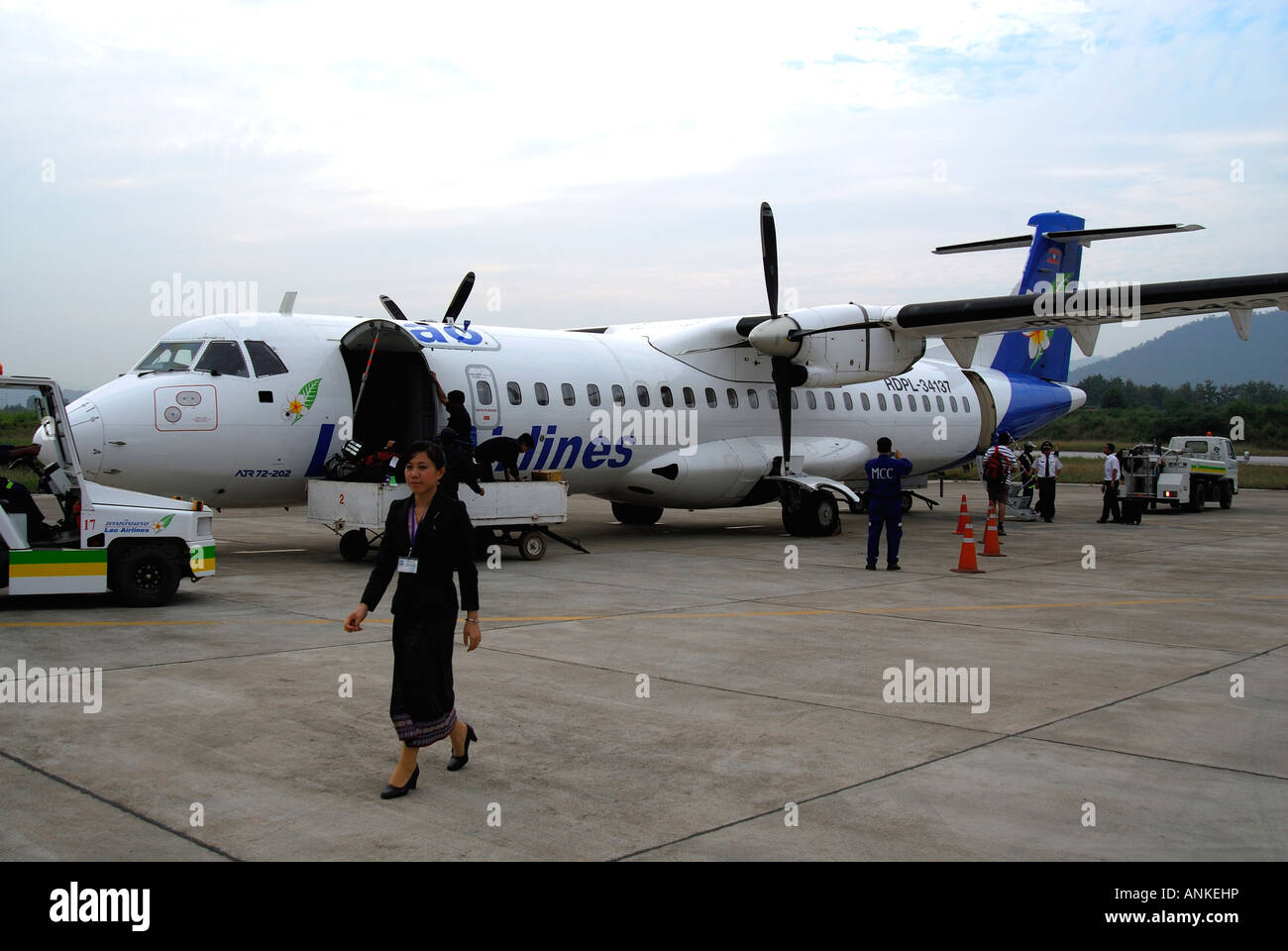 Lao Airlines am Flughafen Luang Prabang, Laos Stockfoto