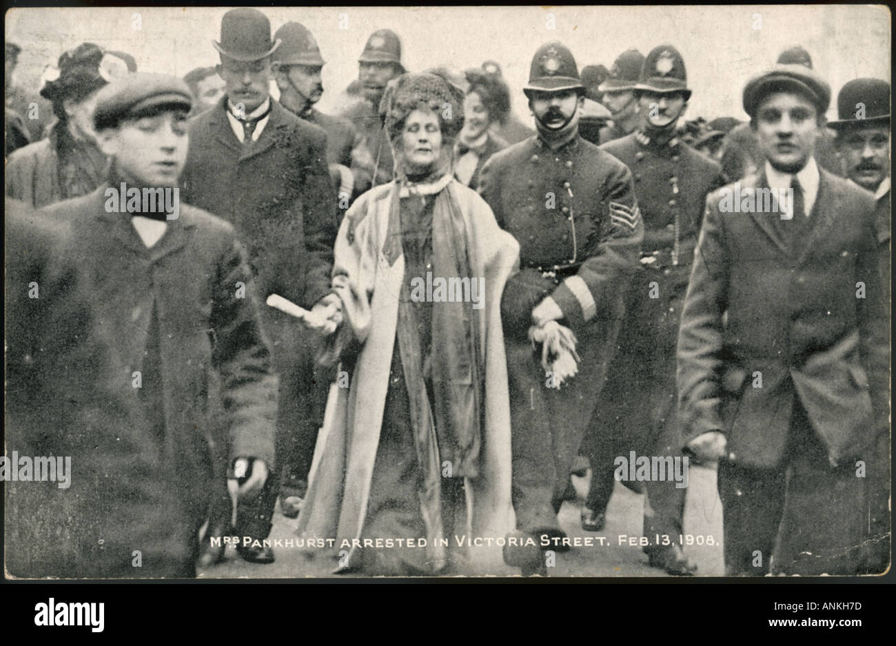 Frau Pankhurst Arrest Stockfoto