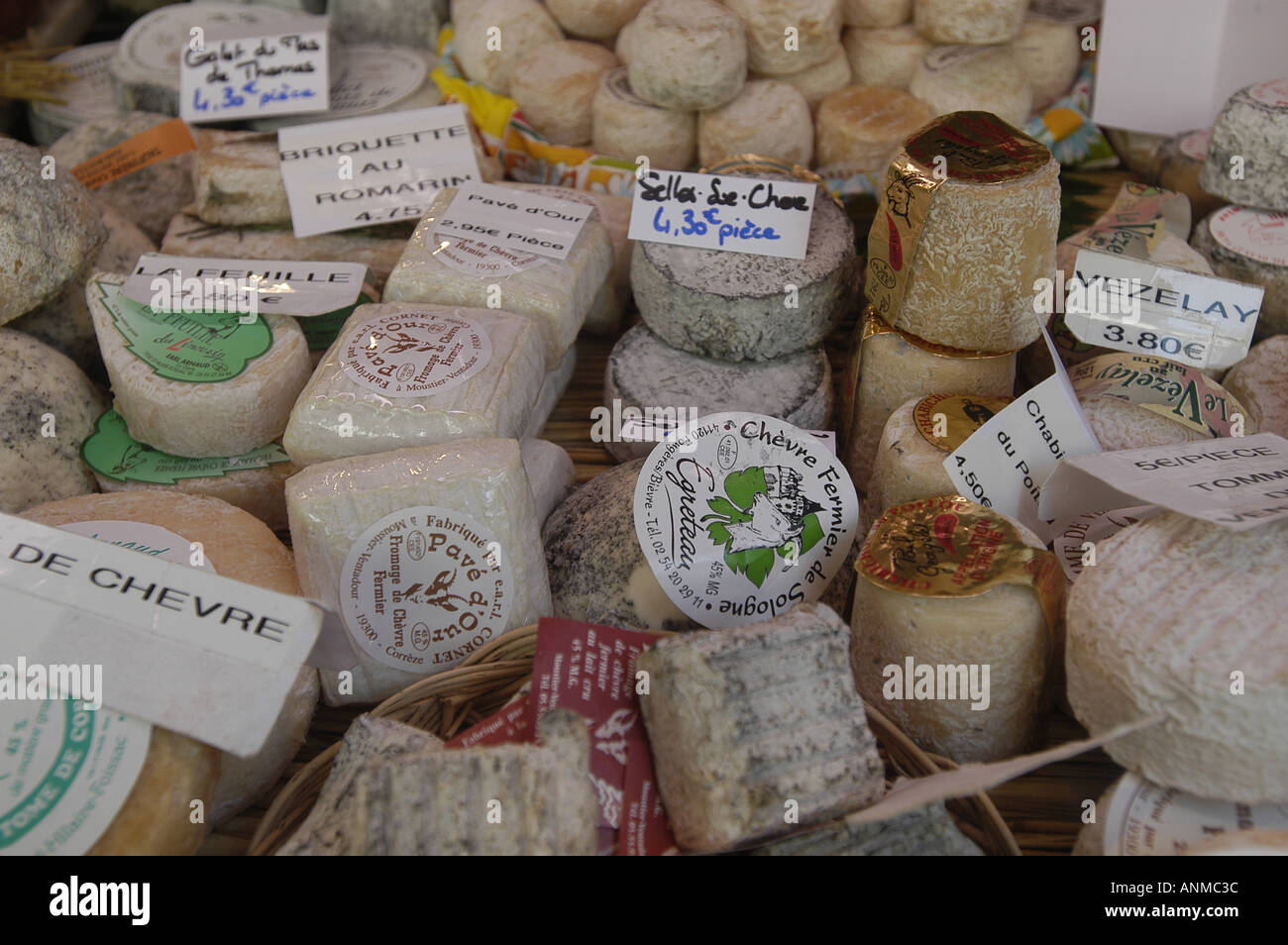 Käse-Auswahl-Essen-Paris Frankreich Stockfoto