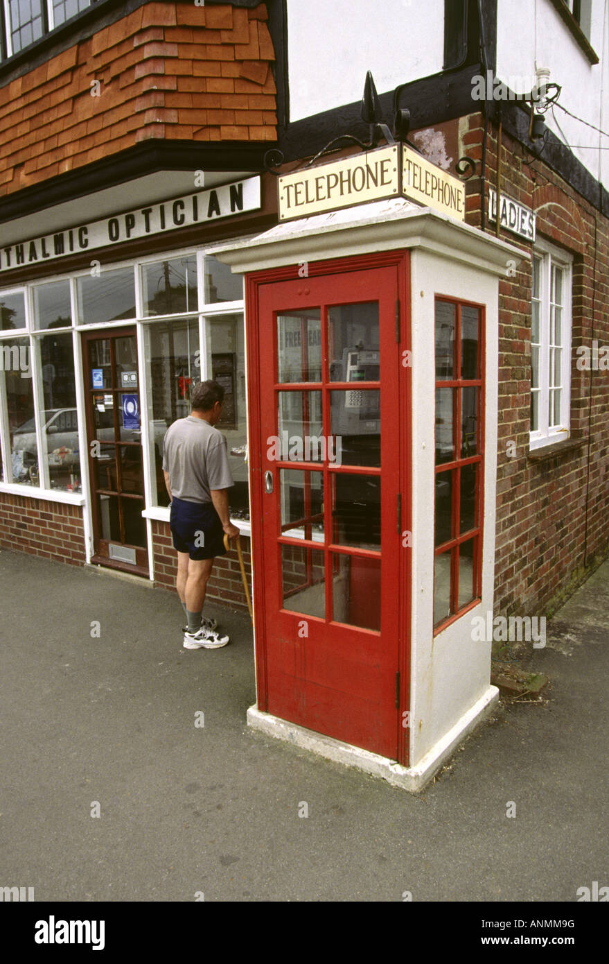 Isle Of Wight Bembridge K1 Telefon erste nationale öffentliche Telefonzelle Stockfoto