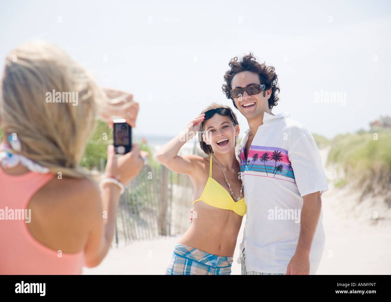 Paar beim Fotografieren Stockfoto