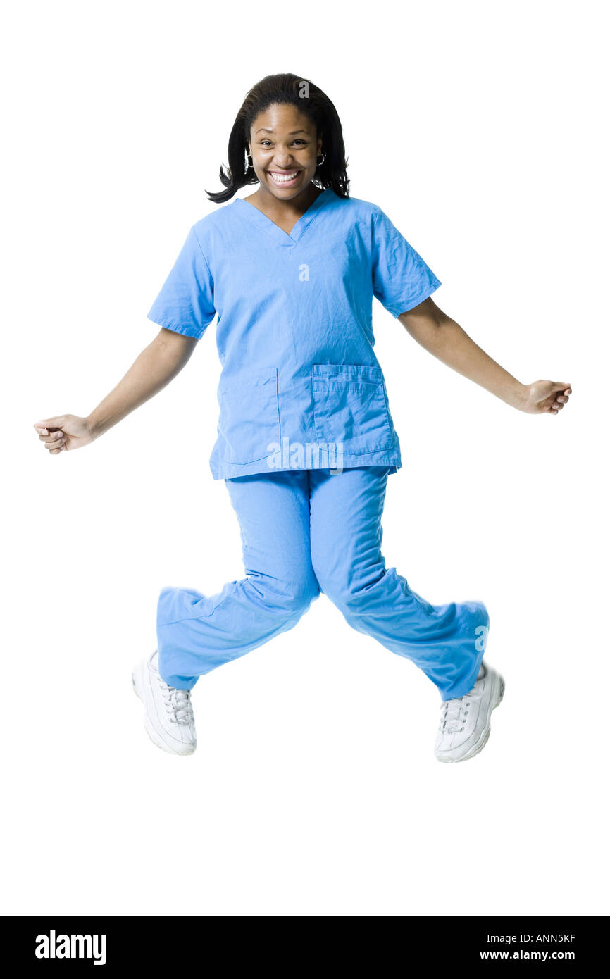 Porträt einer weiblichen Krankenschwester lächelnd Stockfoto
