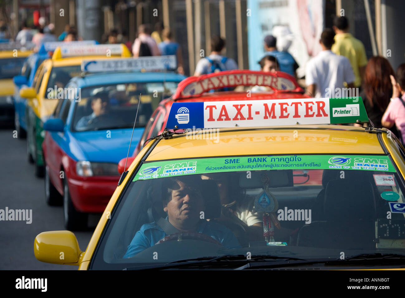 Taxis am Chatuchak Weekend Market Bangkok Thailand Stockfoto