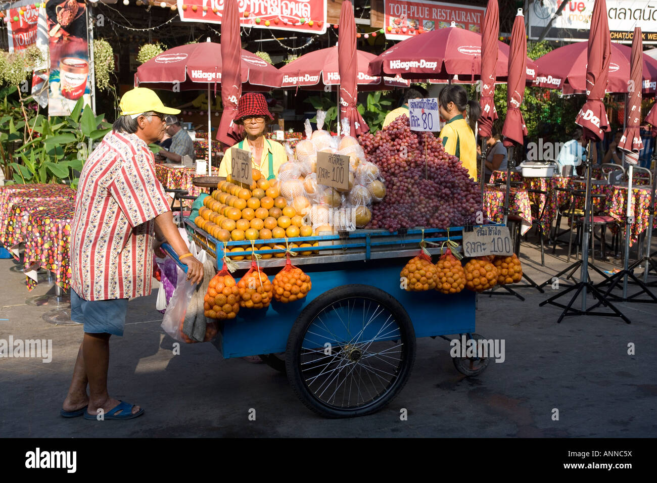 Mobilen Obst Stall Chatuchak Weekend Market Bangkok Thailand Stockfoto