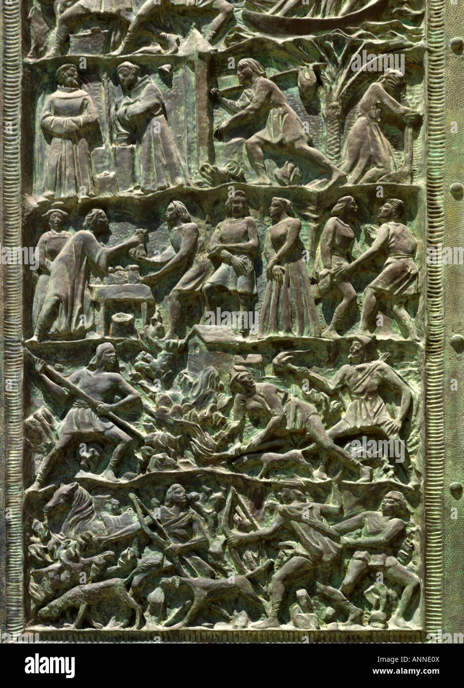 Detail der Tür der Kathedrale von San Nicolo Noto-Sizilien Stockfoto