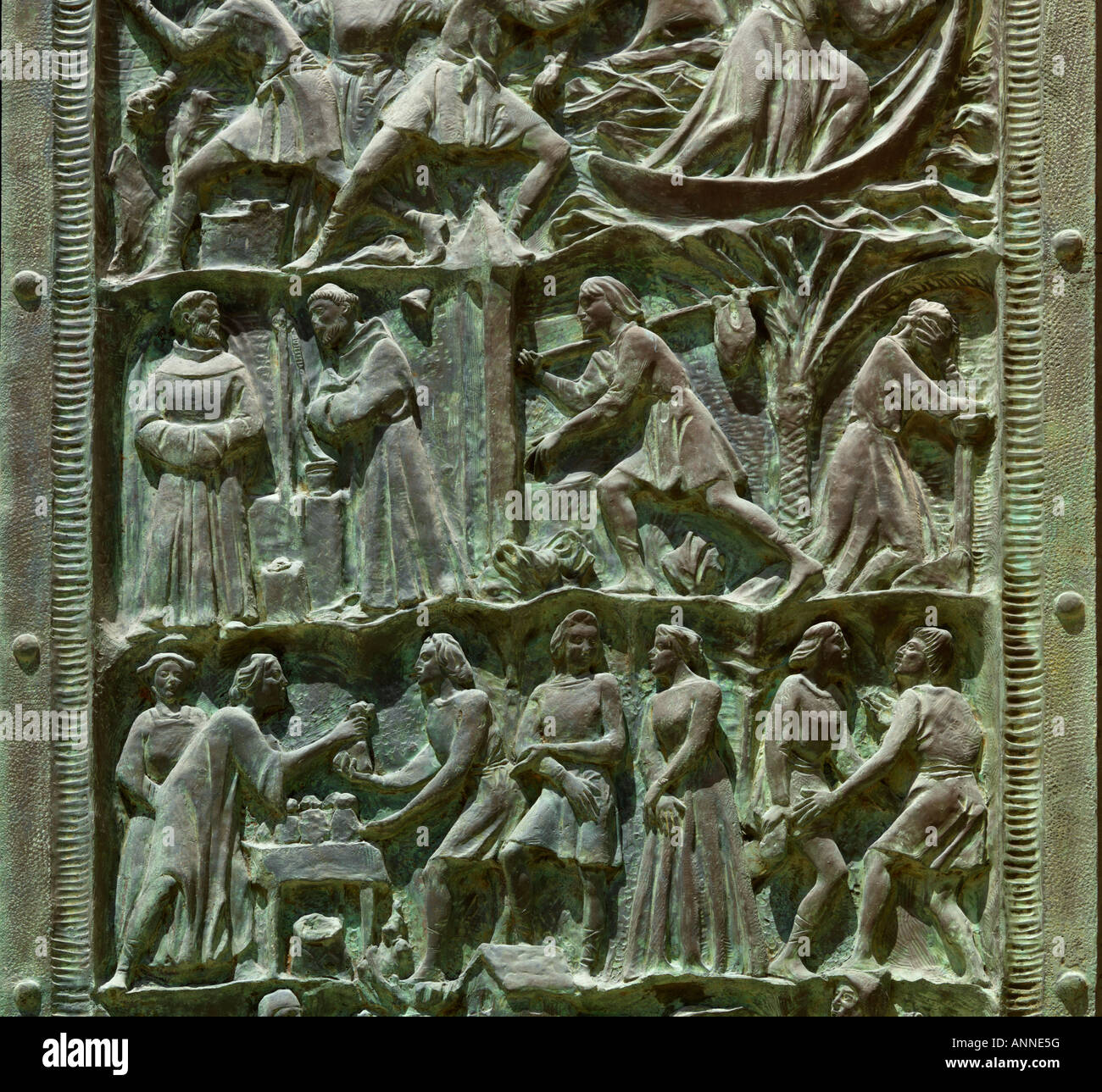 Detail der Tür der Kathedrale von San Nicolo Noto-Sizilien Stockfoto