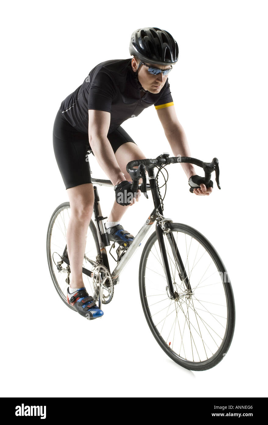 Reifer Mann Radfahren Stockfoto