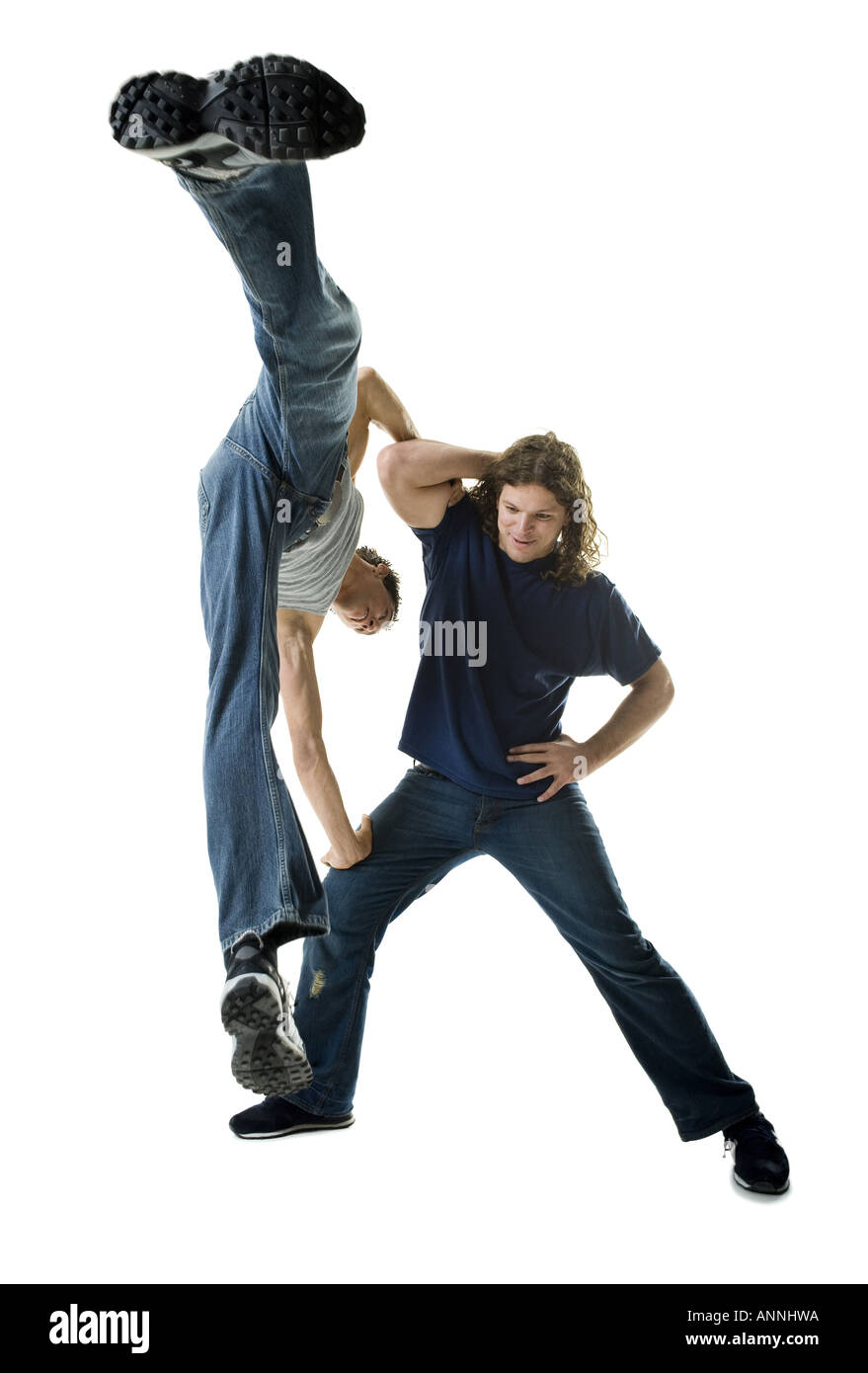 Zwei junge Männer Breakdance Stockfoto