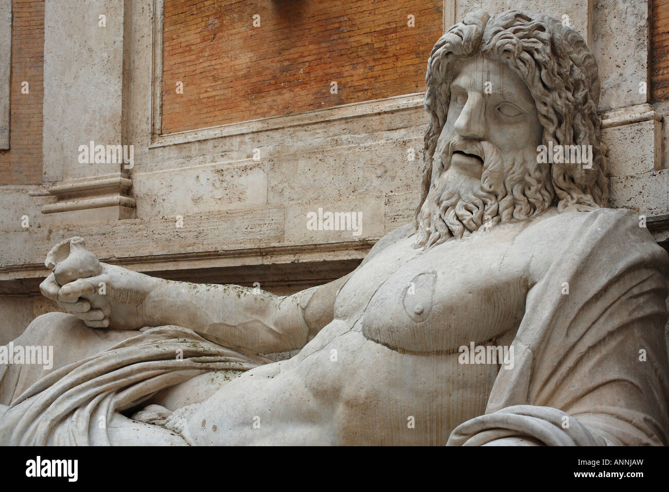 Detail der Oceanus Marforio Statue, Capitoline Museum, Musei Capitolini, Rom, Italien Stockfoto