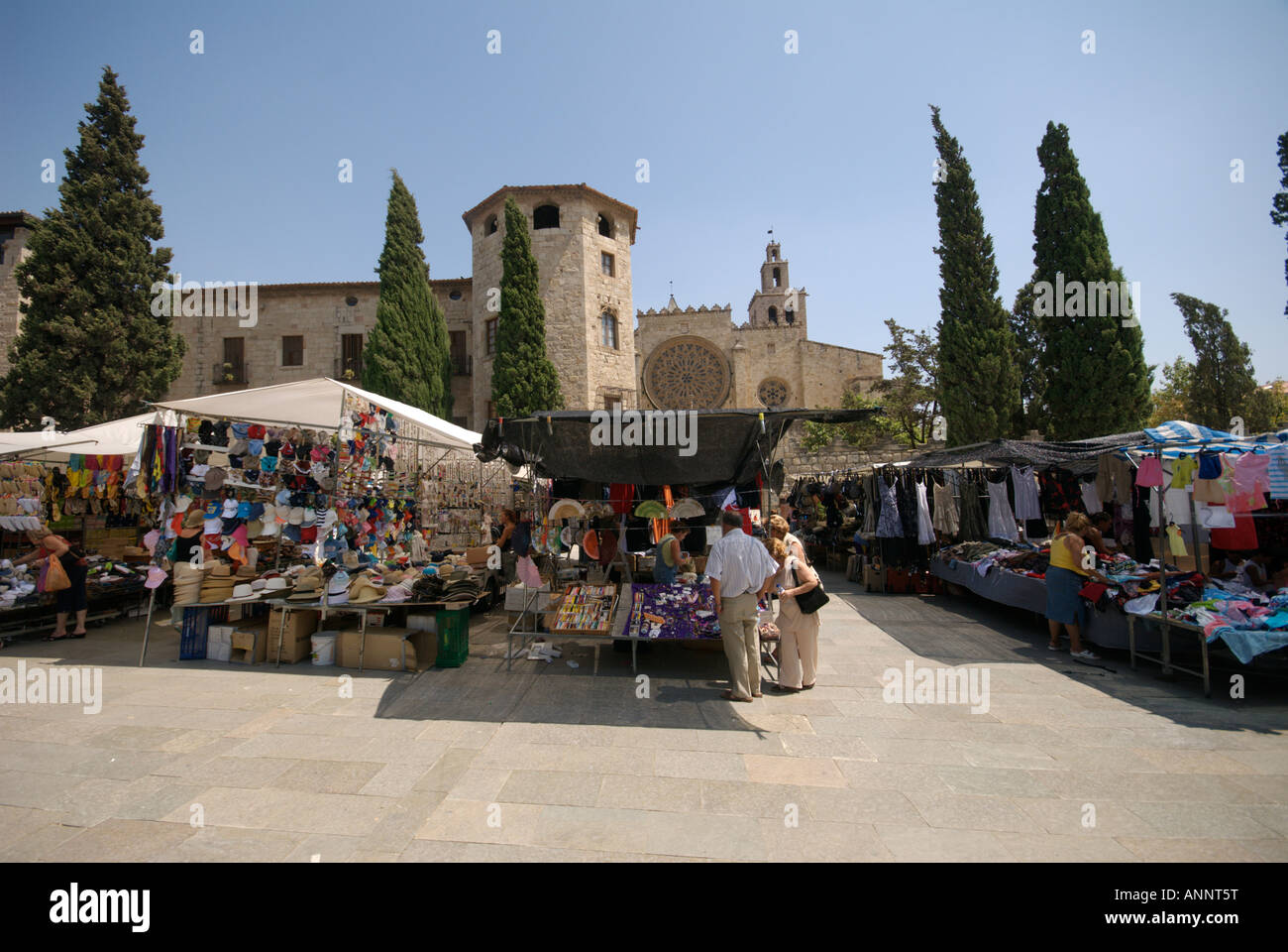 Das Kloster von San Cugat del Valles in Katalonien Stockfoto