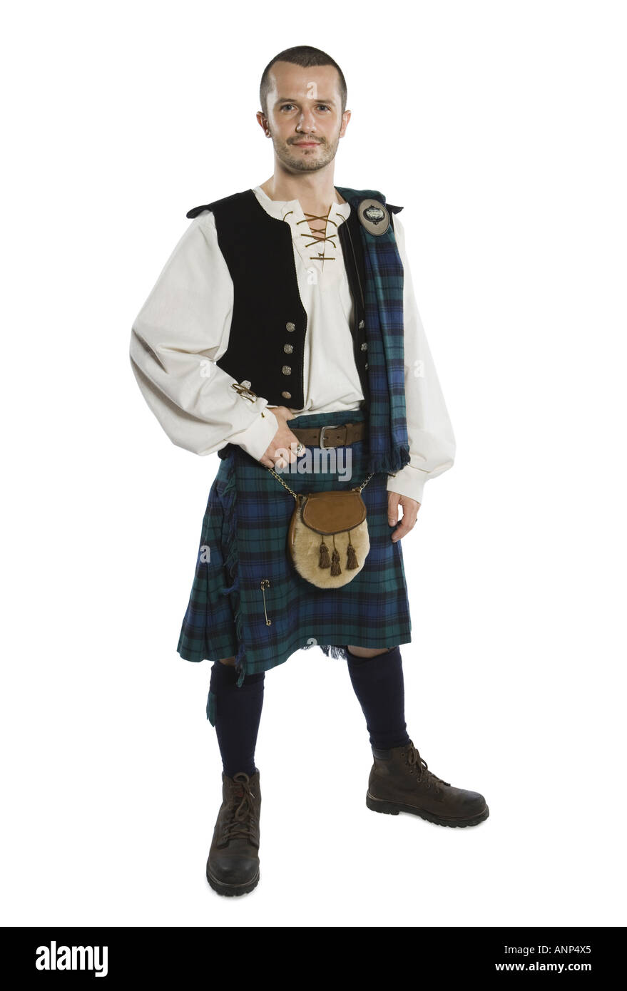 Porträt eines Mitte erwachsenen Mannes in einem traditionellen Kostüm Stockfoto