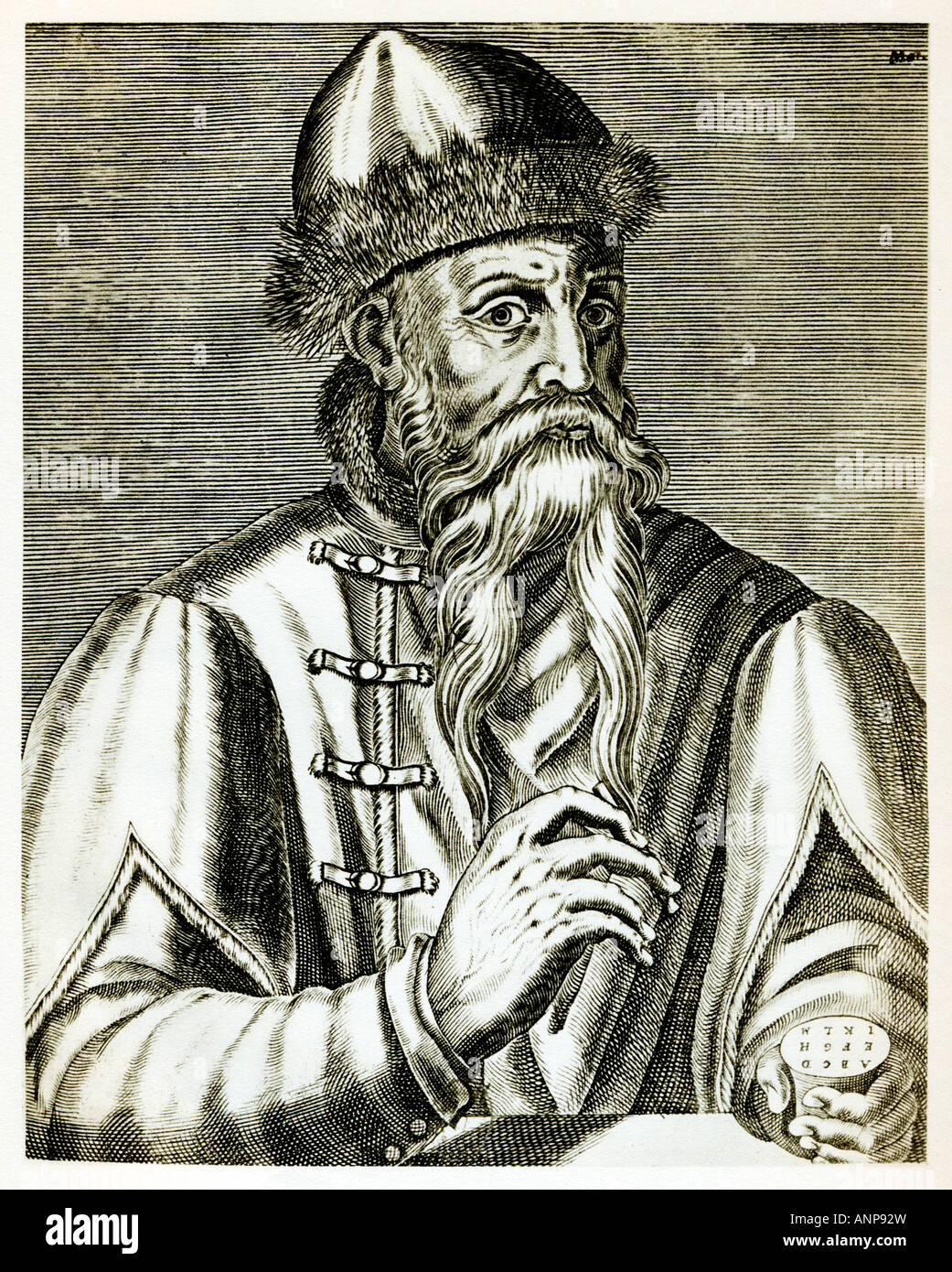 Johannes Gutenberg 1400 1468 aus Mainz, der im c1442 den Druck mit beweglicher Metallart entwickelte Stockfoto