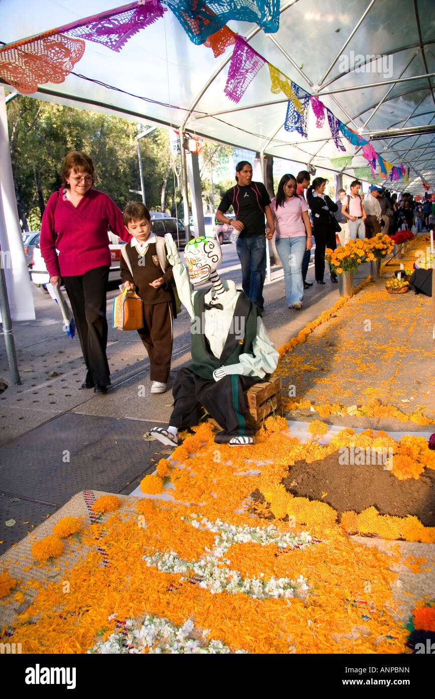 Leute feiern den Tag der Toten in Mexiko-Stadt Mexiko Stockfoto